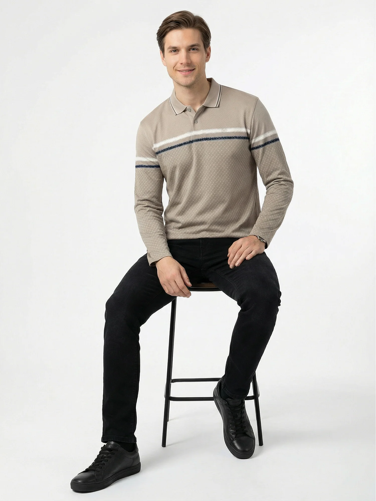 Beige Full Sleeve Winter T-Shirt - Image 5