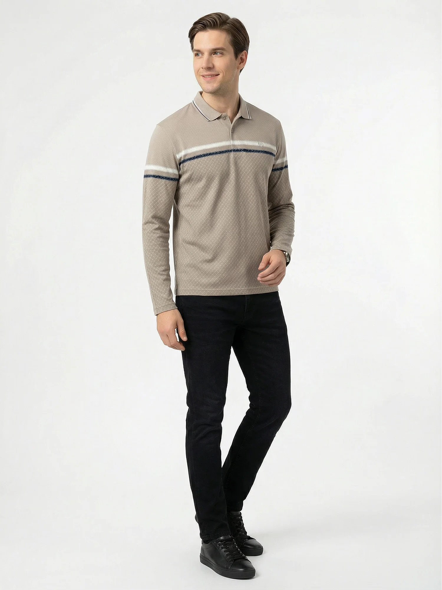 Beige Full Sleeve Winter T-Shirt - Image 6
