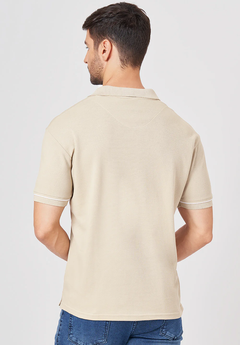 Beige Cotton T-Shirt - Image 2