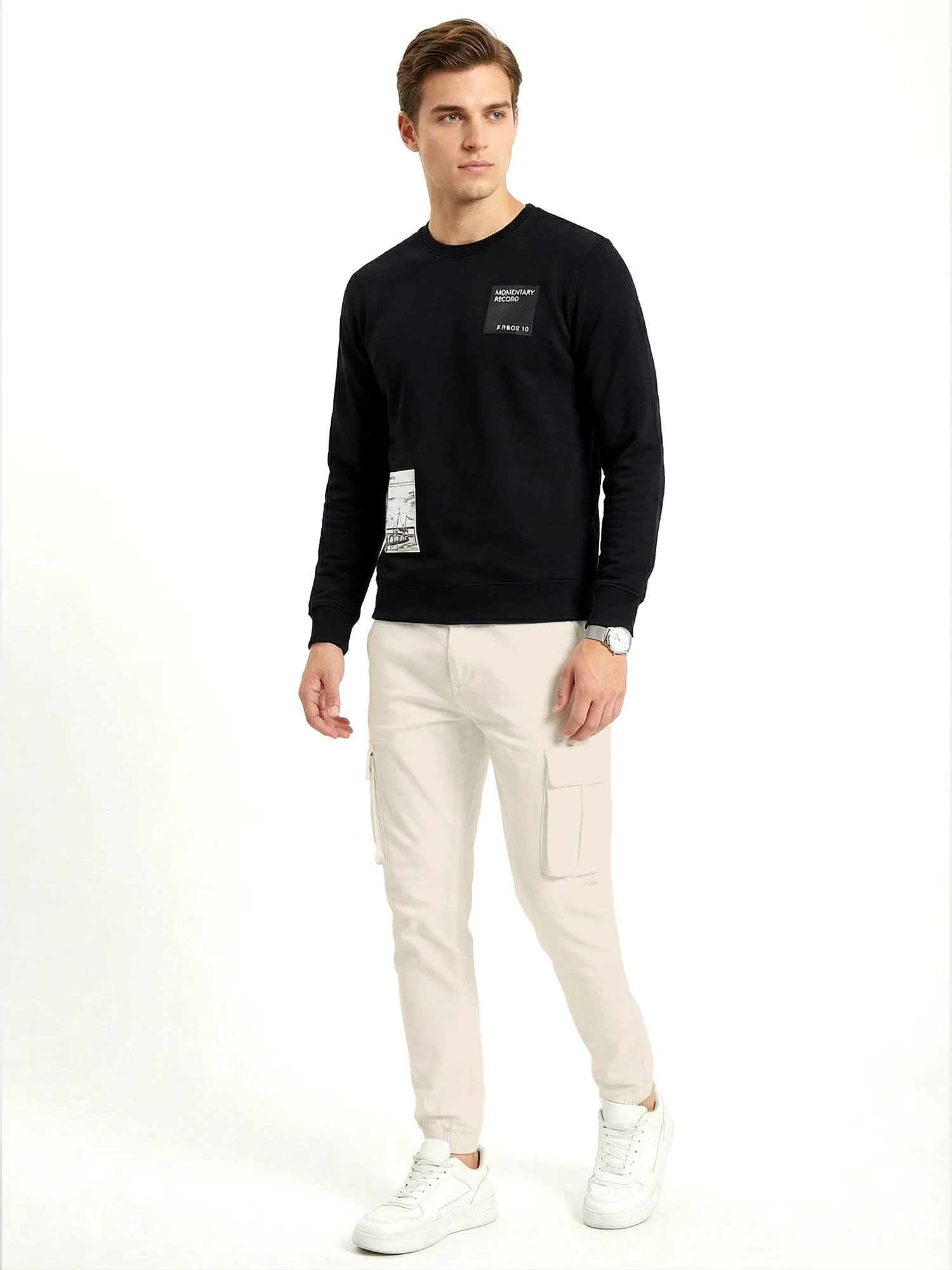 Black RoundNeck Sweatshirt - Image 4