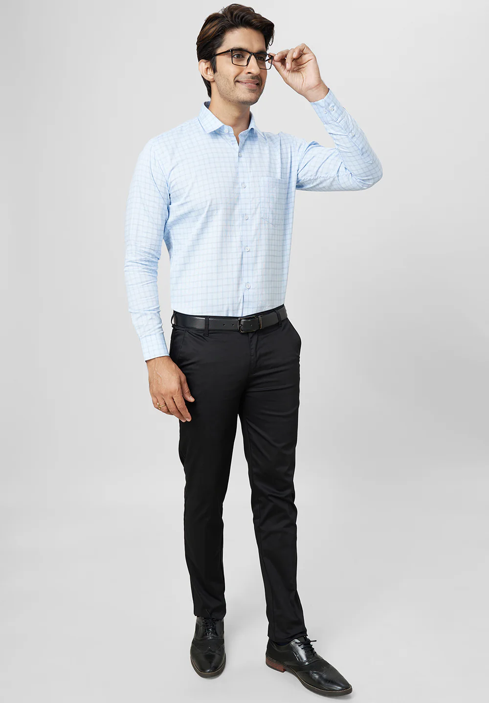 Men Blue Slim Fit Formal Shirt - Image 5