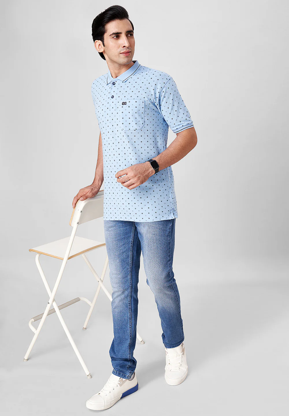 Blue Cotton T-Shirt - Image 4