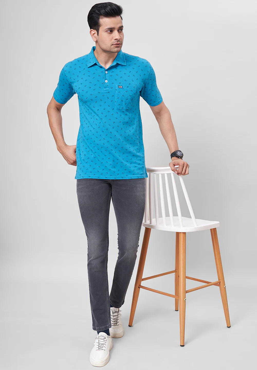 Blue Cotton T-Shirt - Image 4