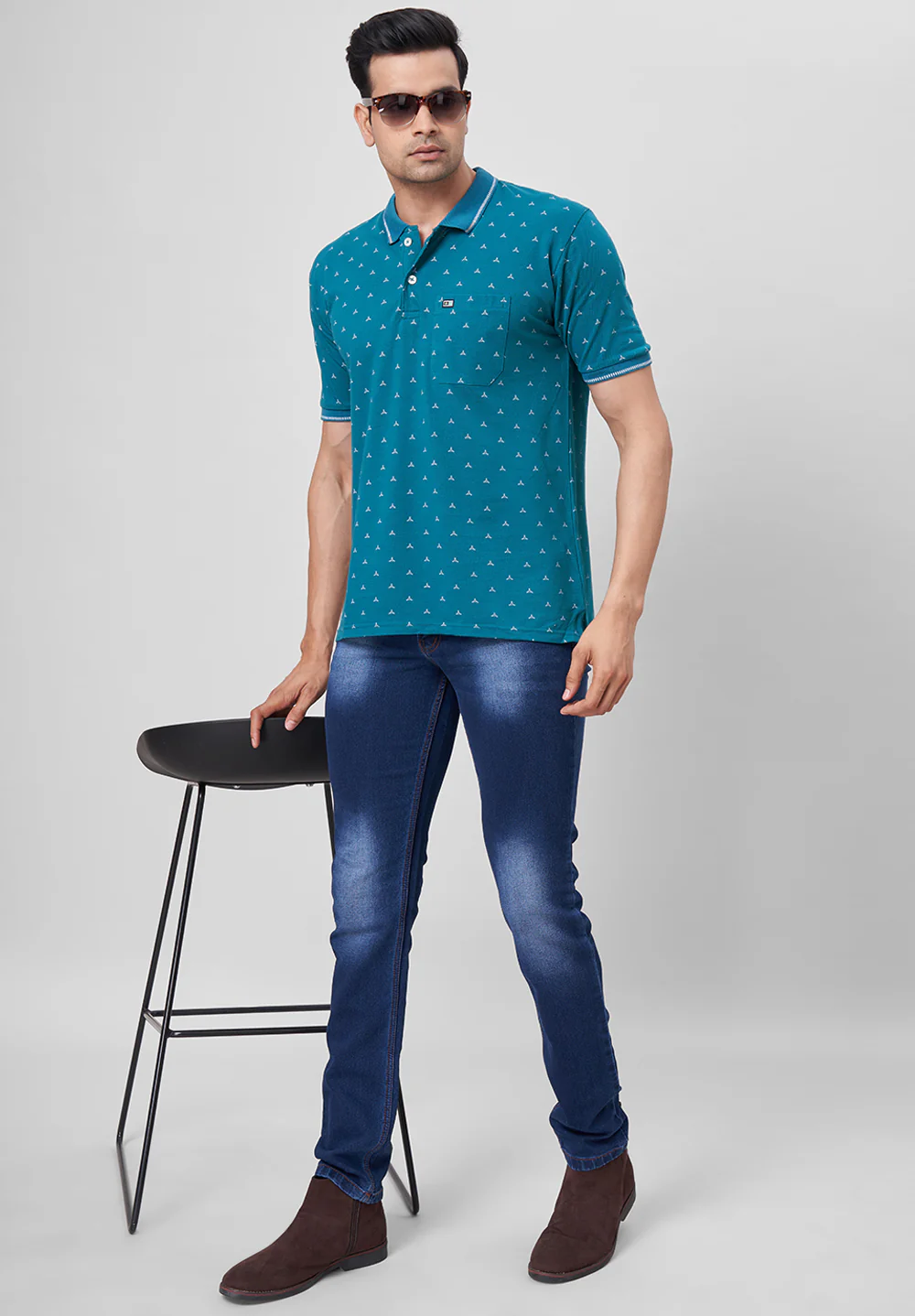 Blue Cotton T-Shirt - Image 4