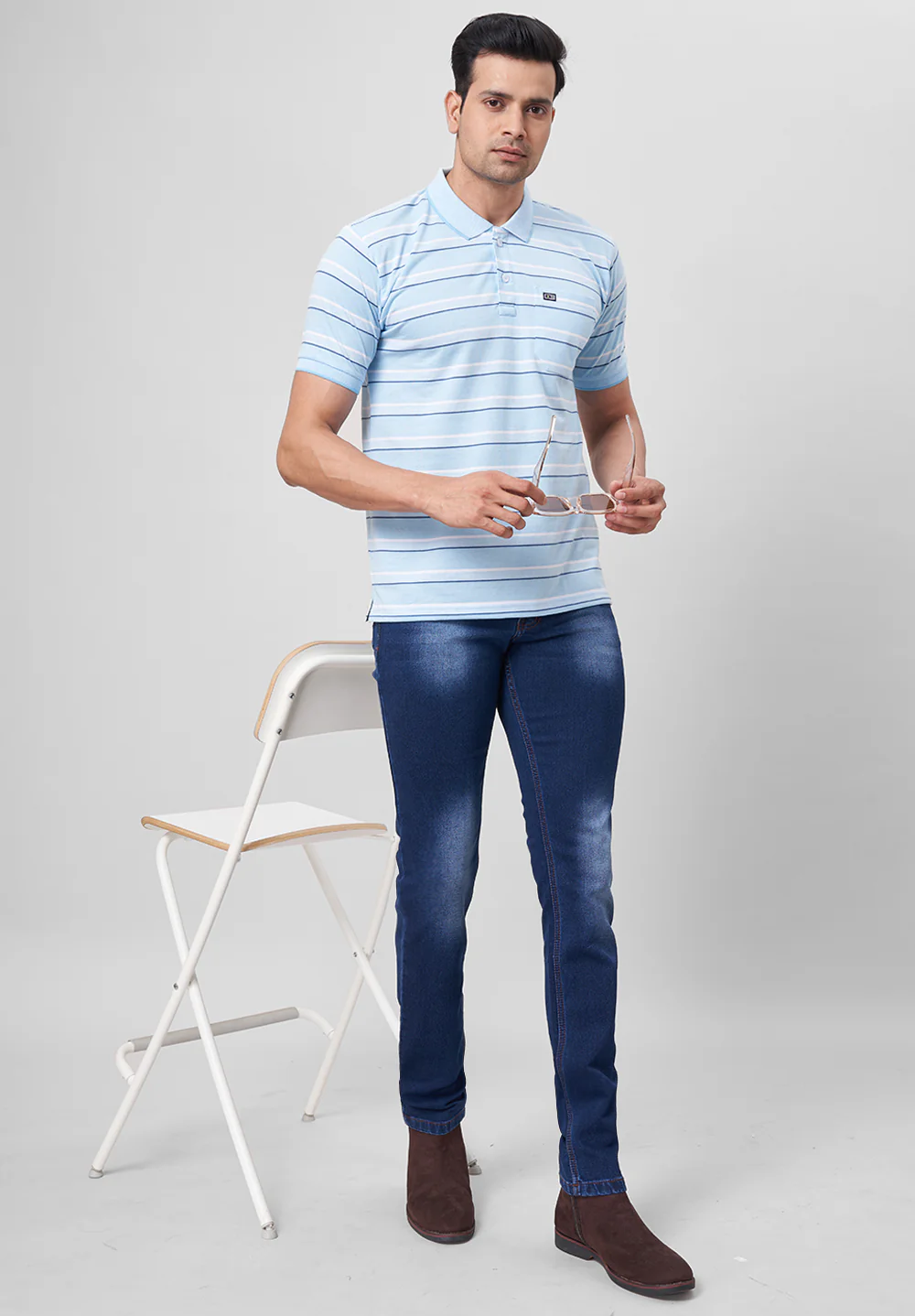 Blue Cotton T-Shirt - Image 4