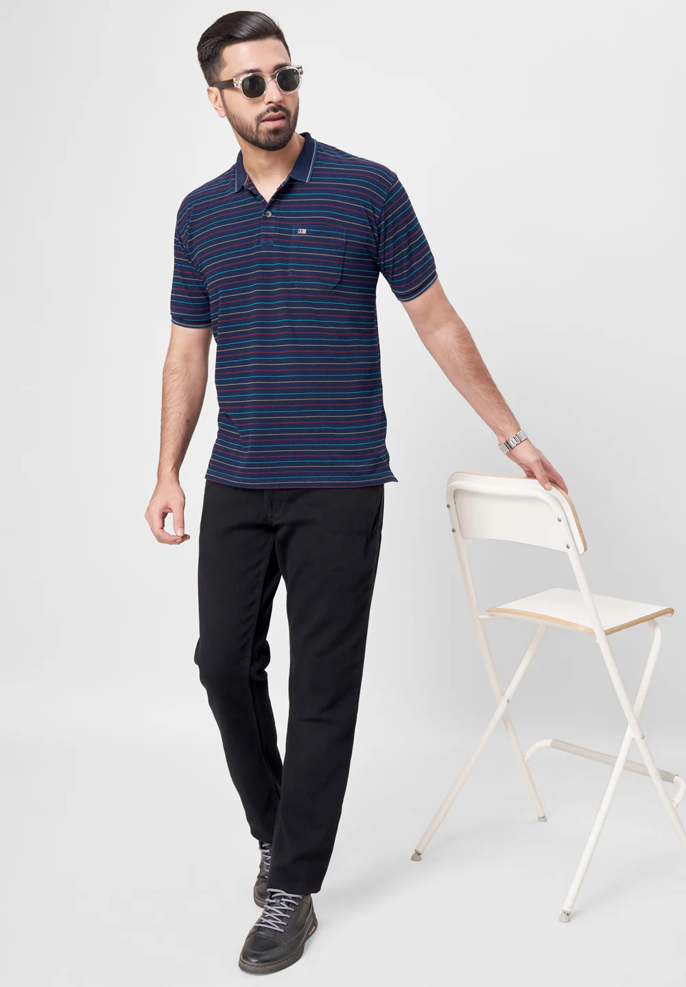 Blue Cotton T-Shirt - Image 4