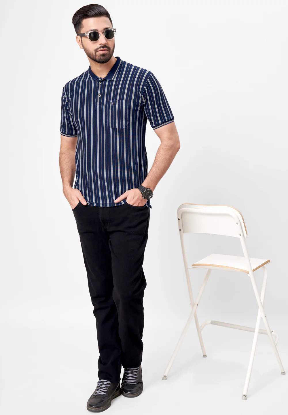 Blue Cotton T-Shirt - Image 4