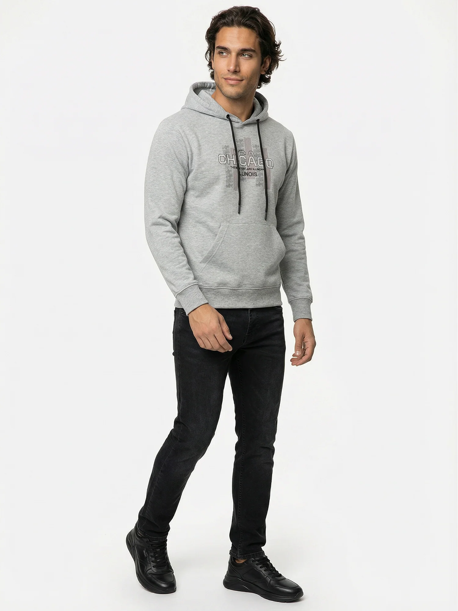 Grey Full Sleeve Winter Hoodie