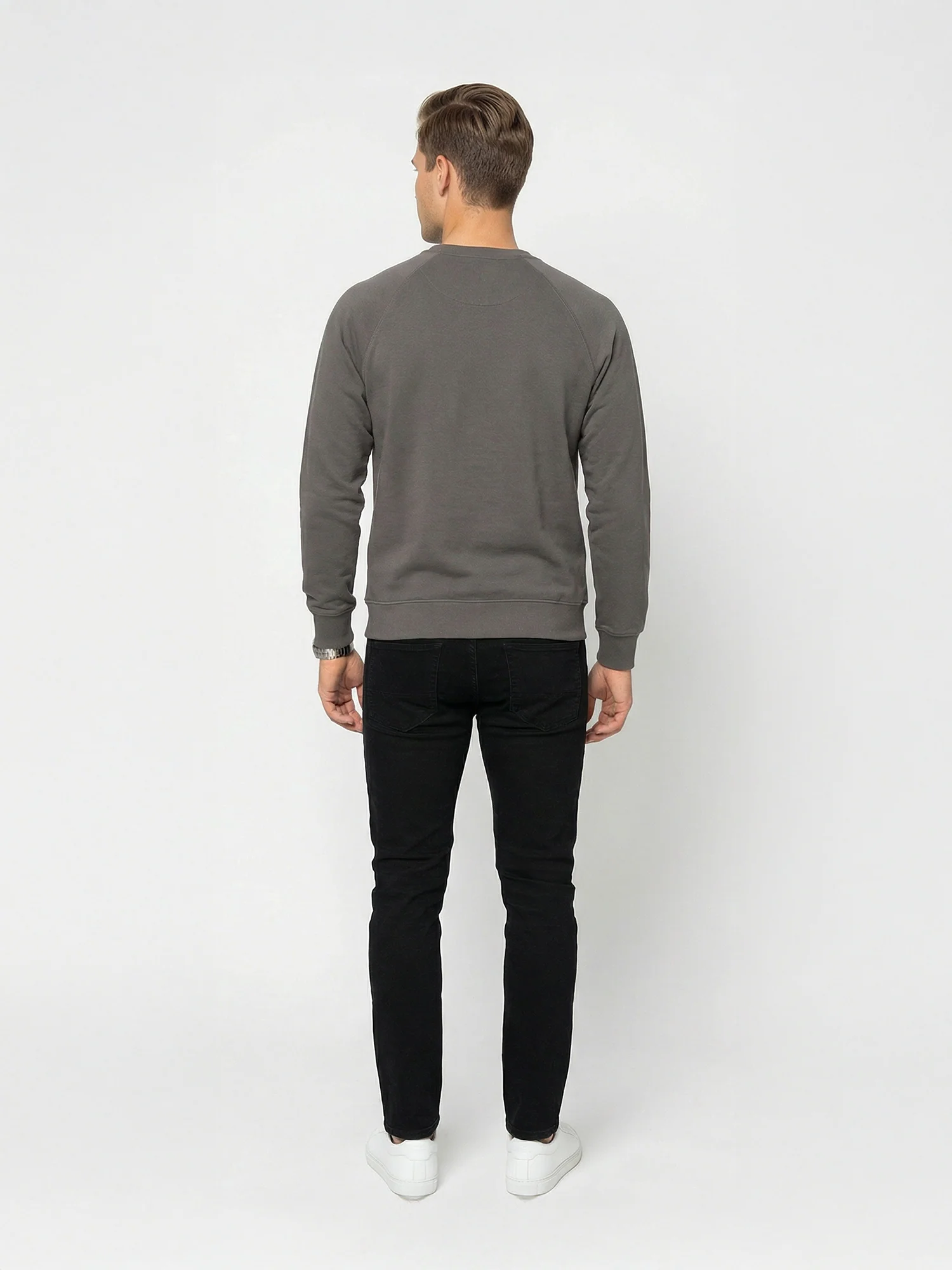 Grey Full Sleeve Winter T-Shirt - Image 2