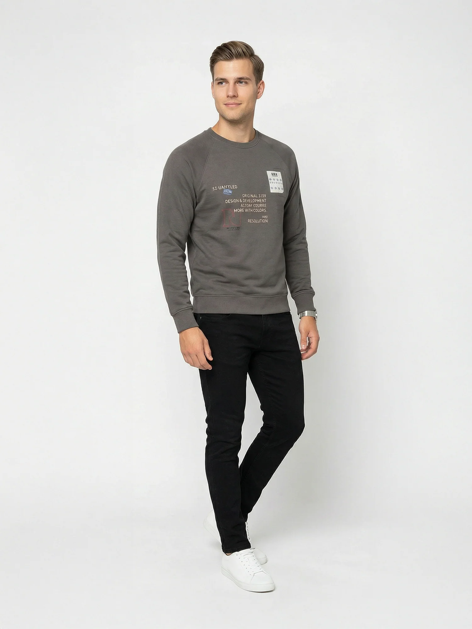Grey Full Sleeve Winter T-Shirt - Image 4