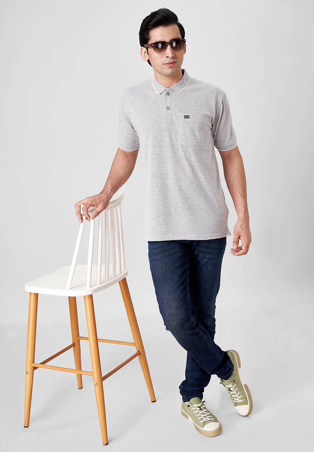 Grey Cotton T-Shirt - Image 4