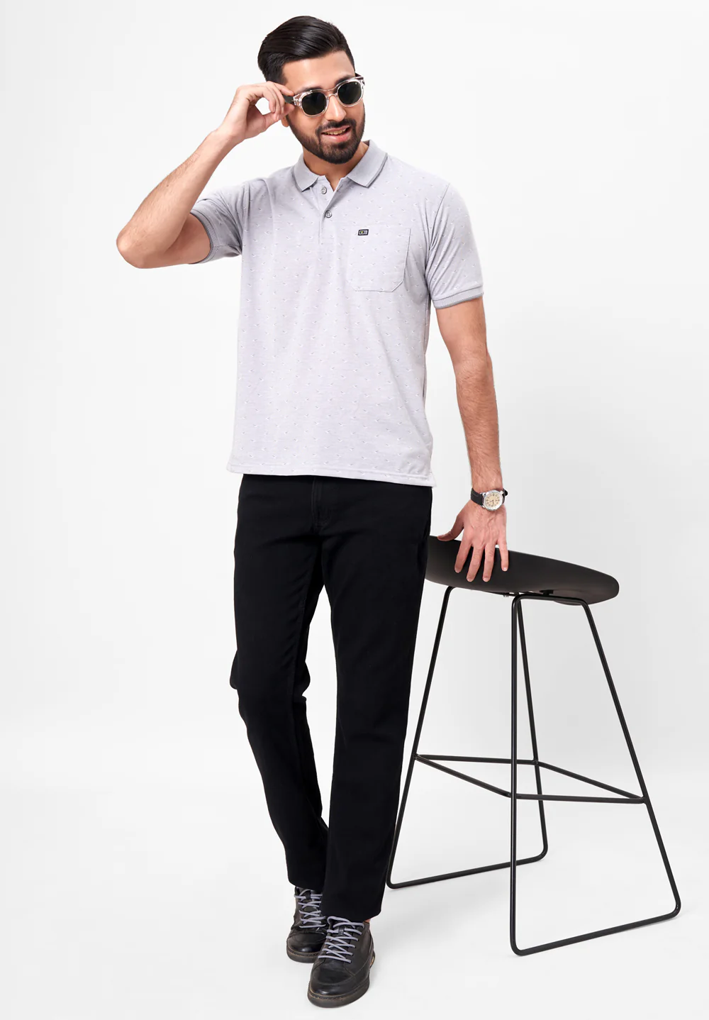 Grey Cotton T-Shirt - Image 4
