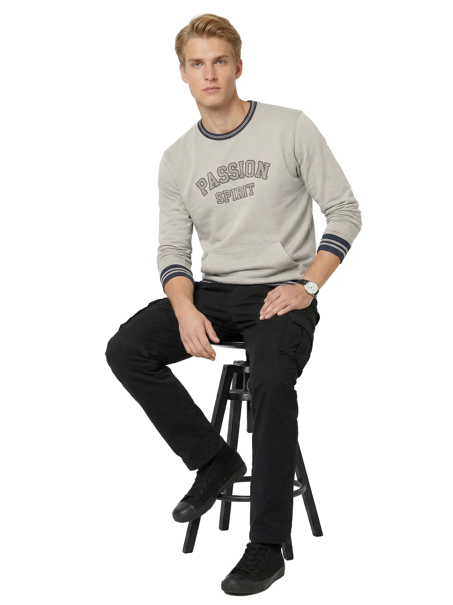 Grey RoundNeck Sweatshirt - Image 6