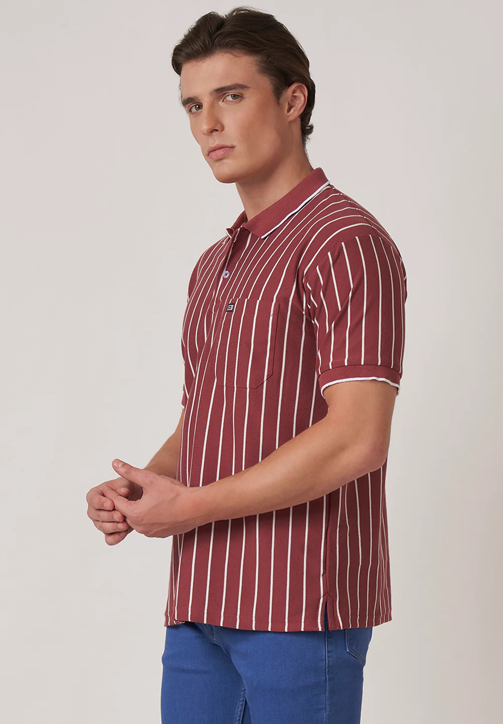 Maroon Cotton T-Shirt - Image 3