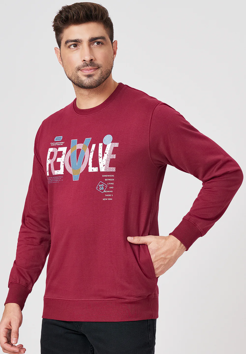 Maroon Cotton T-Shirt - Image 3