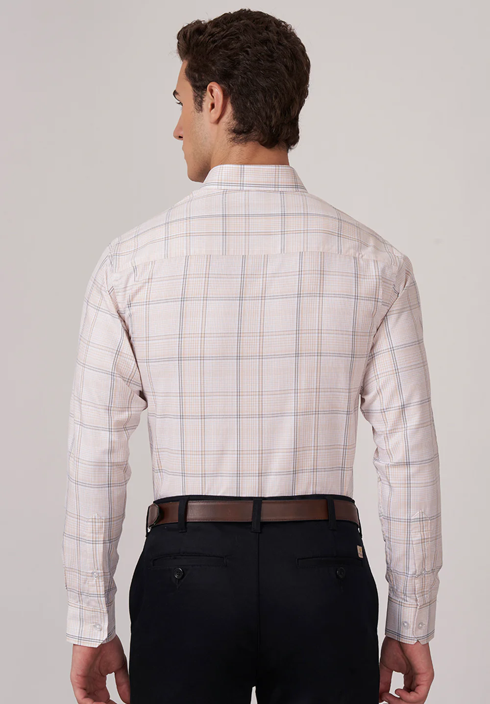 Men Beige Slim Fit Formal Shirt - Image 3