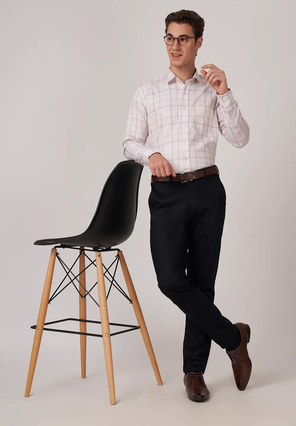 Men Beige Slim Fit Formal Shirt - Image 5