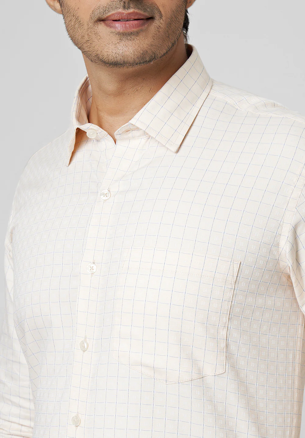 Men Beige Regular Fit Formal Shirt - Image 3