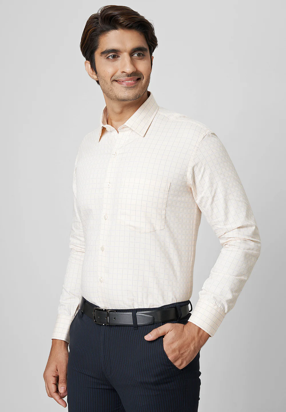 Men Beige Regular Fit Formal Shirt - Image 4