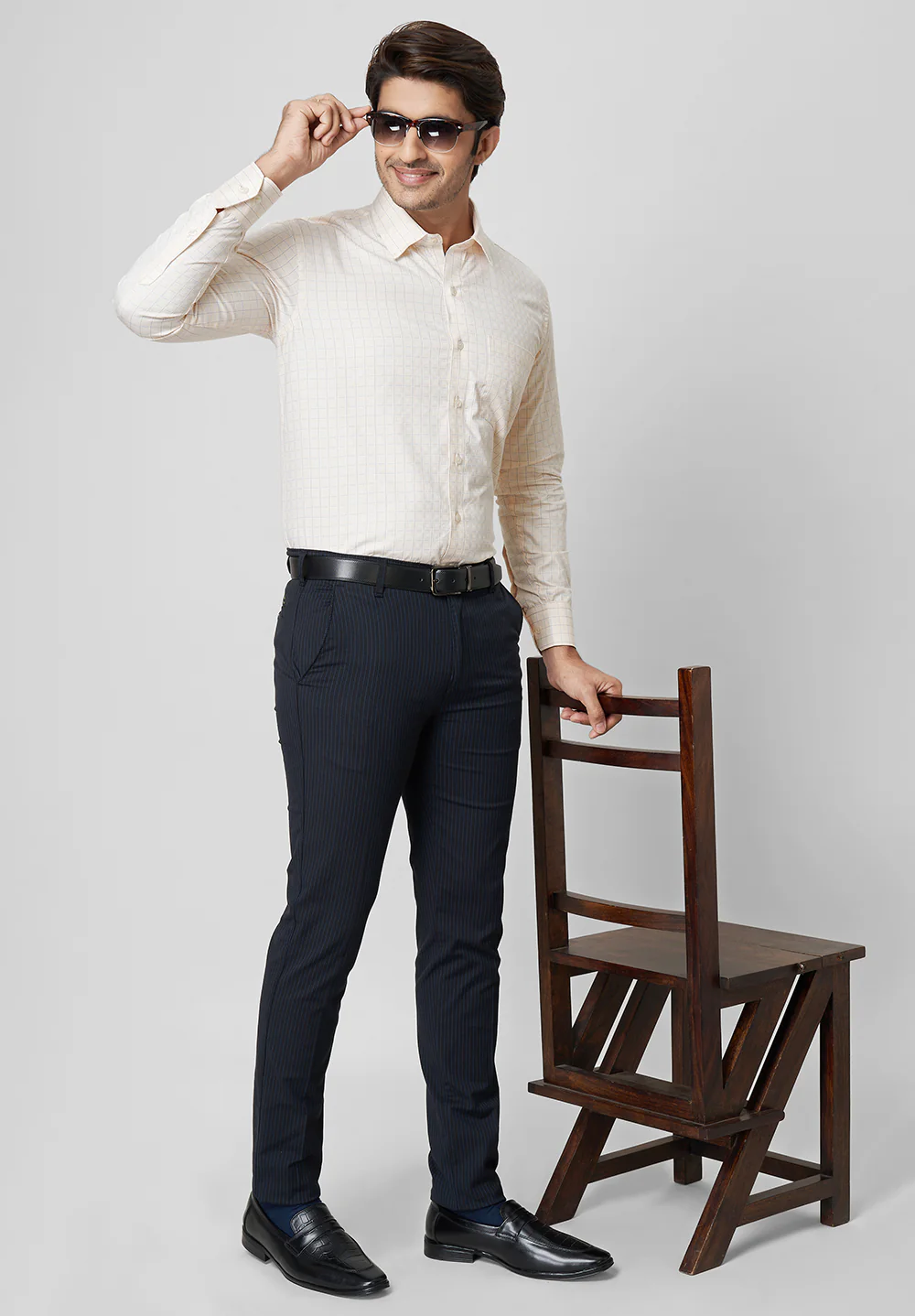 Men Beige Regular Fit Formal Shirt - Image 5