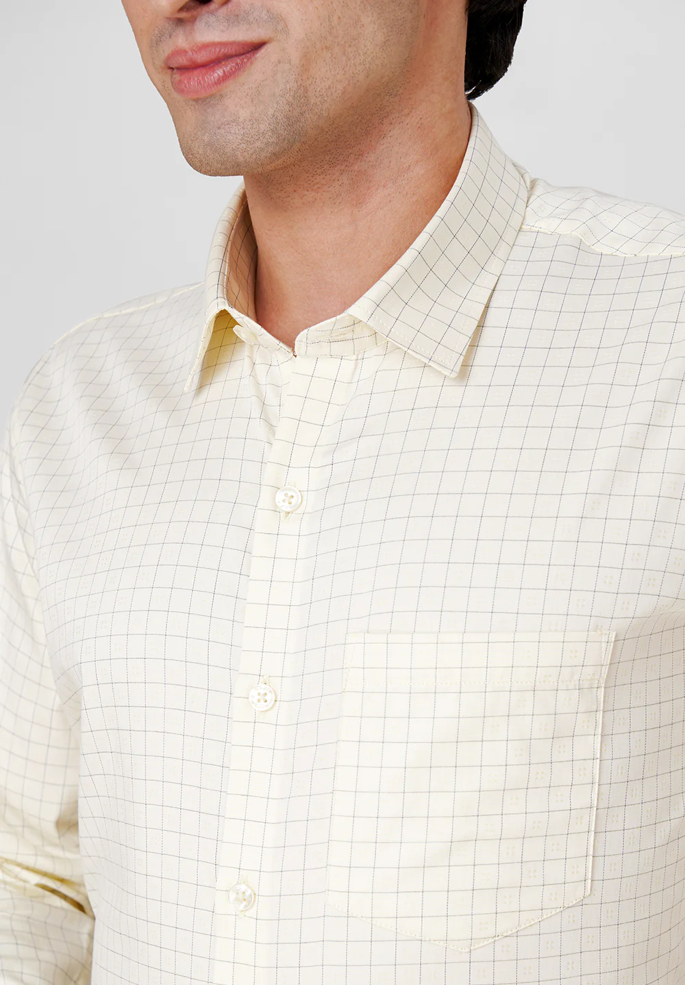 Men Beige Slim Fit Formal Shirt - Image 3