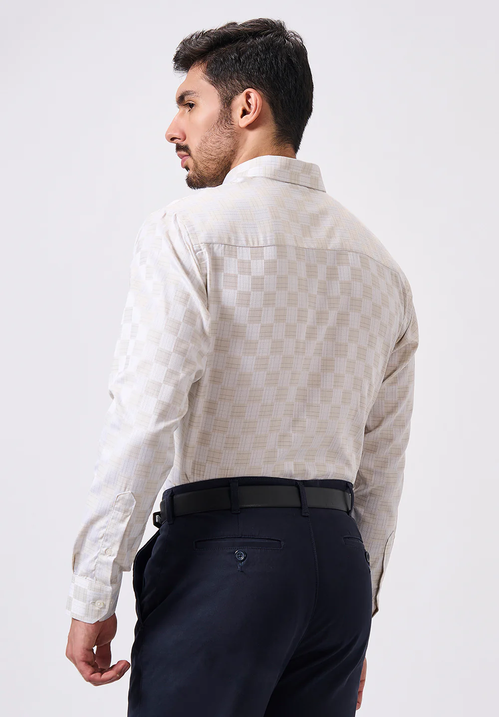 Men Beige Slim Fit Formal Shirt - Image 2