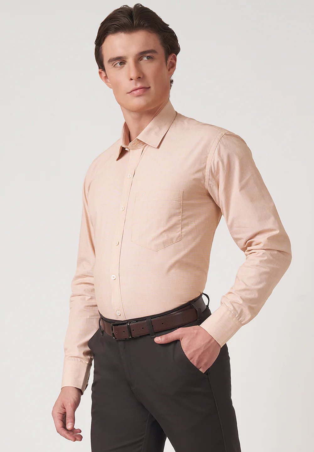 Men Beige Regular Fit Formal Shirt - Image 3
