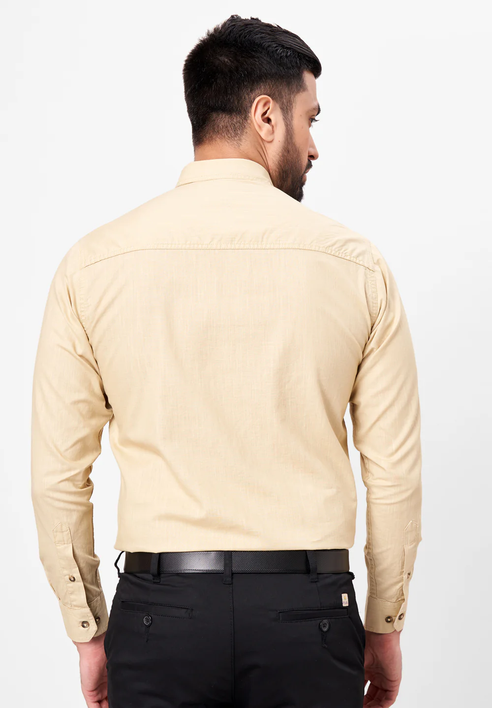Men Beige Slim Fit Formal Shirt - Image 3
