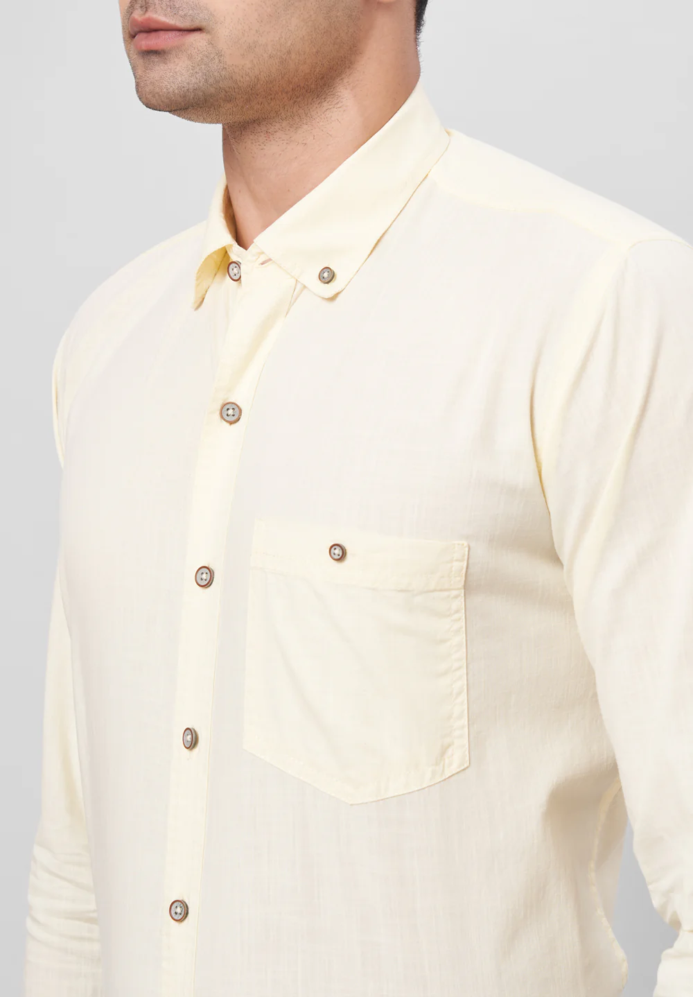 Men Beige Smart Fit Formal Shirt - Image 5
