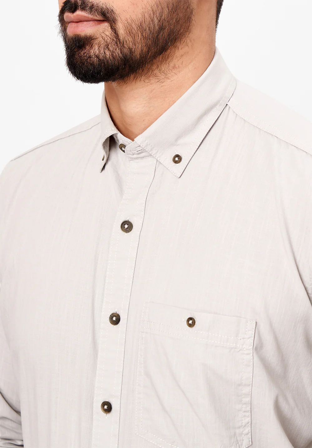 Men Beige Smart Fit Formal Shirt - Image 3