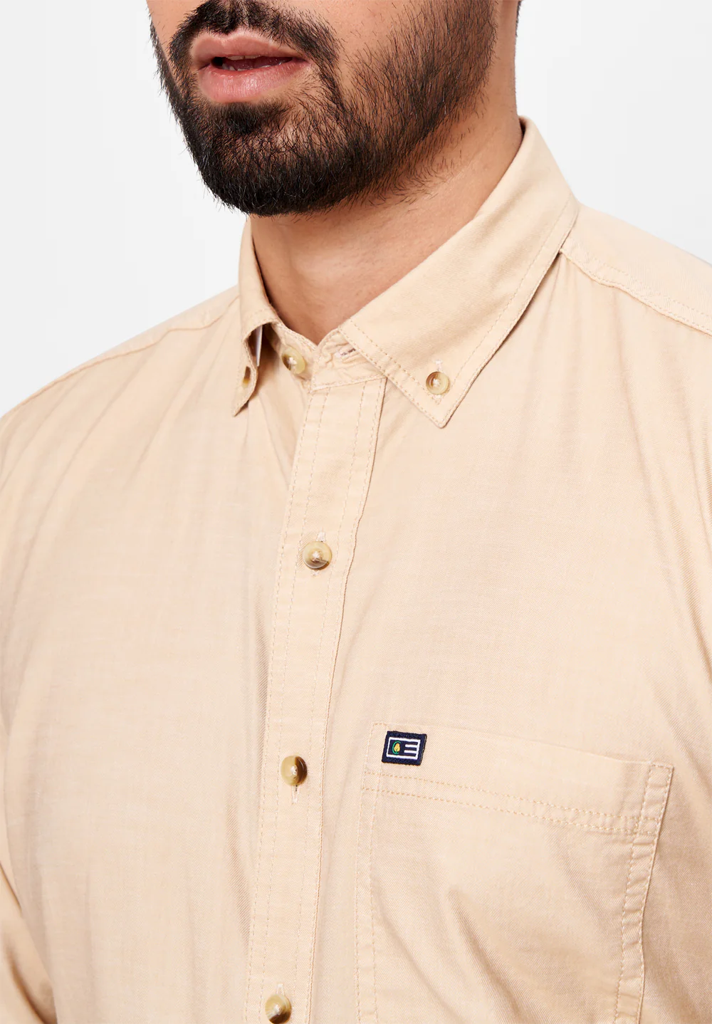 Men Beige Smart Fit Formal Shirt - Image 3