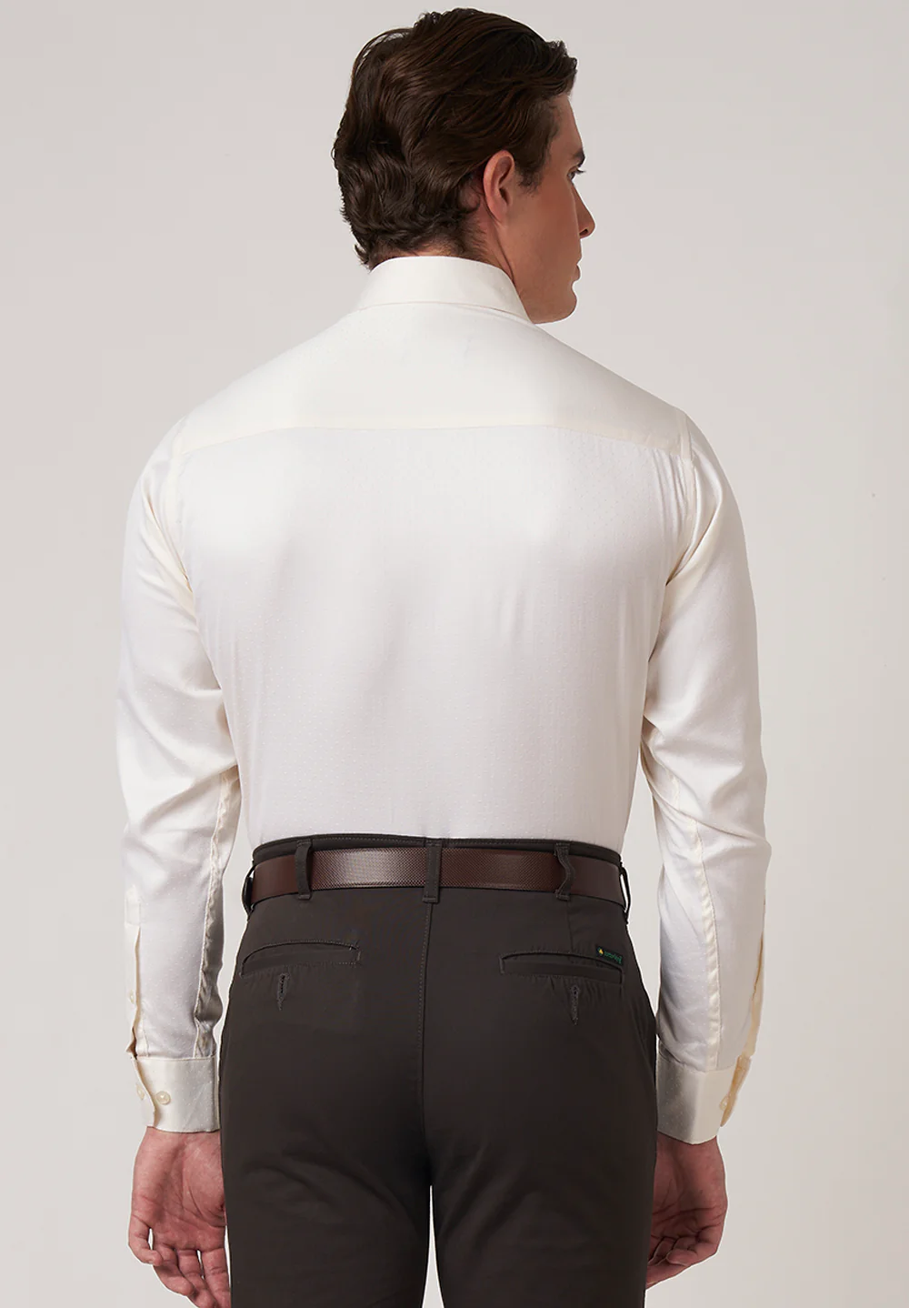 Men Beige Slim Fit Formal Shirt - Image 3