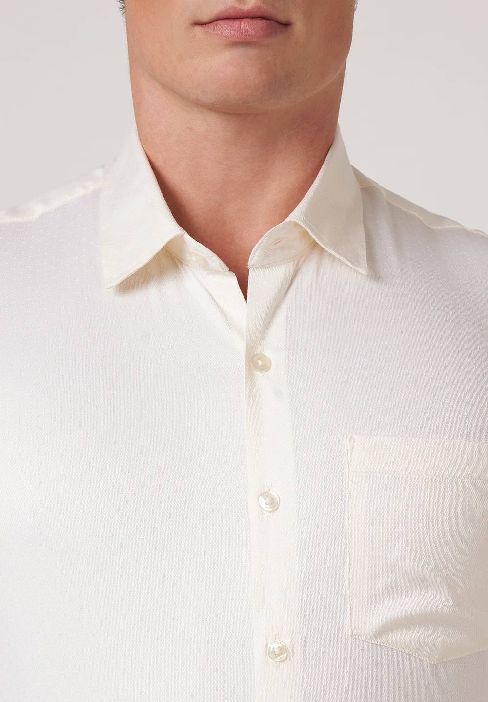 Men Beige Slim Fit Formal Shirt - Image 4