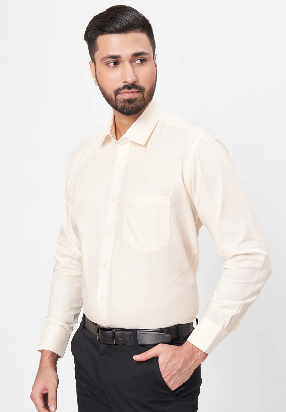Men Beige Regular Fit Formal Shirt - Image 2