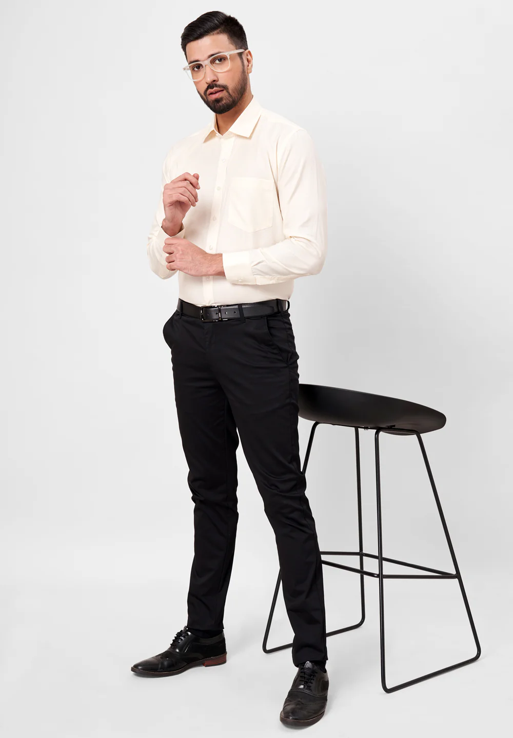 Men Beige Regular Fit Formal Shirt - Image 5