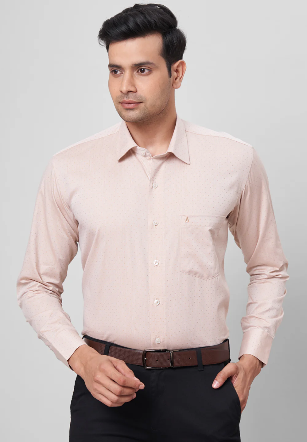 Men Beige Regular Fit Formal Shirt