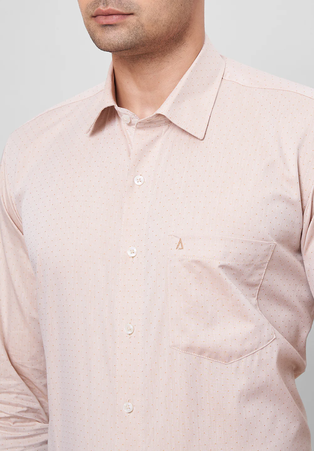 Men Beige Regular Fit Formal Shirt - Image 3