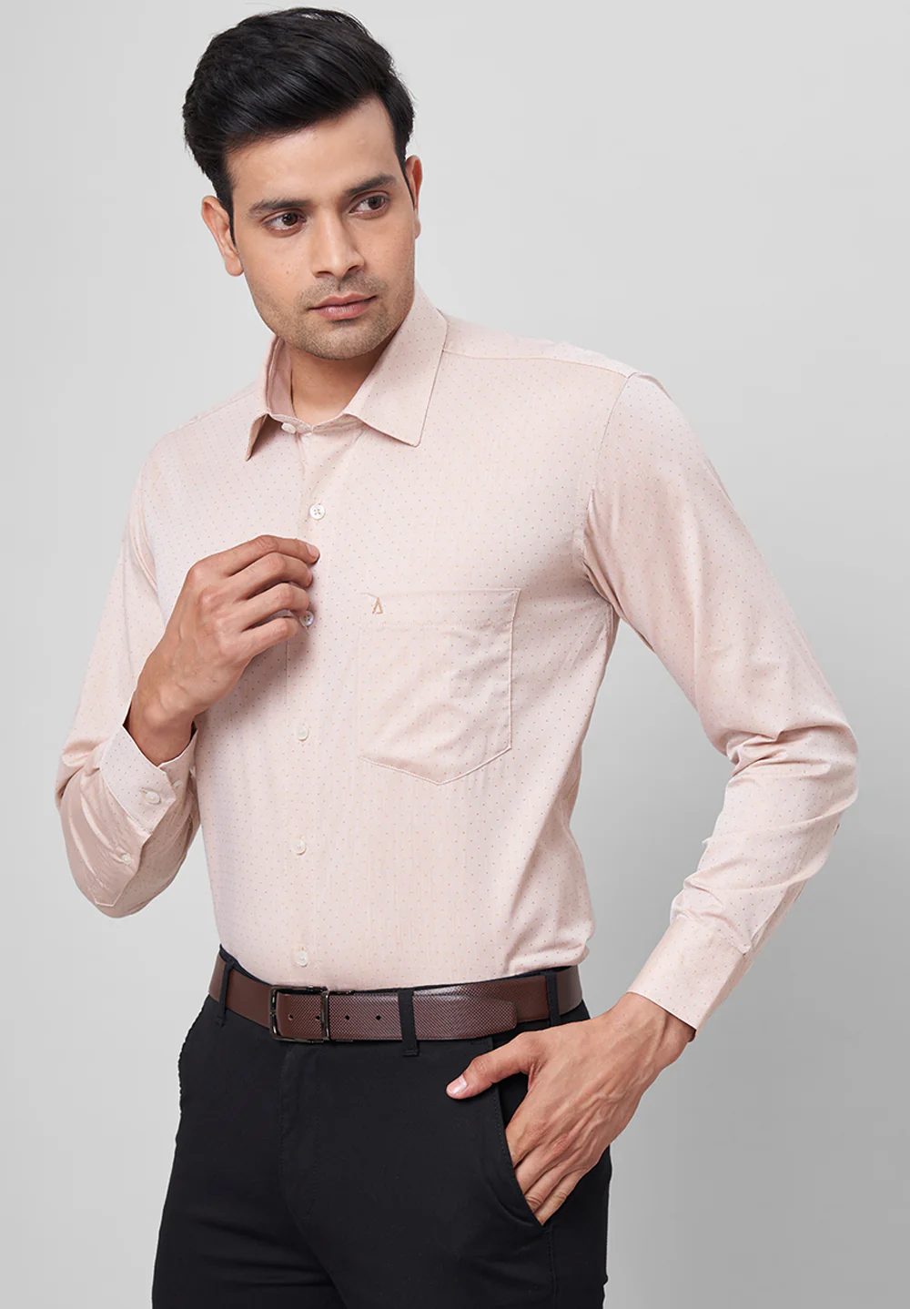 Men Beige Regular Fit Formal Shirt - Image 5