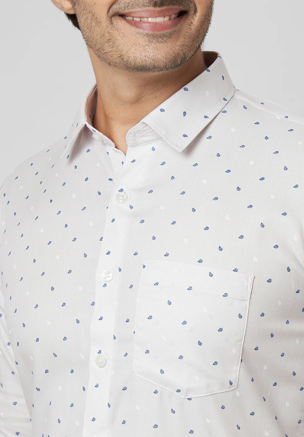 Men Beige Slim Fit Formal Shirt - Image 3