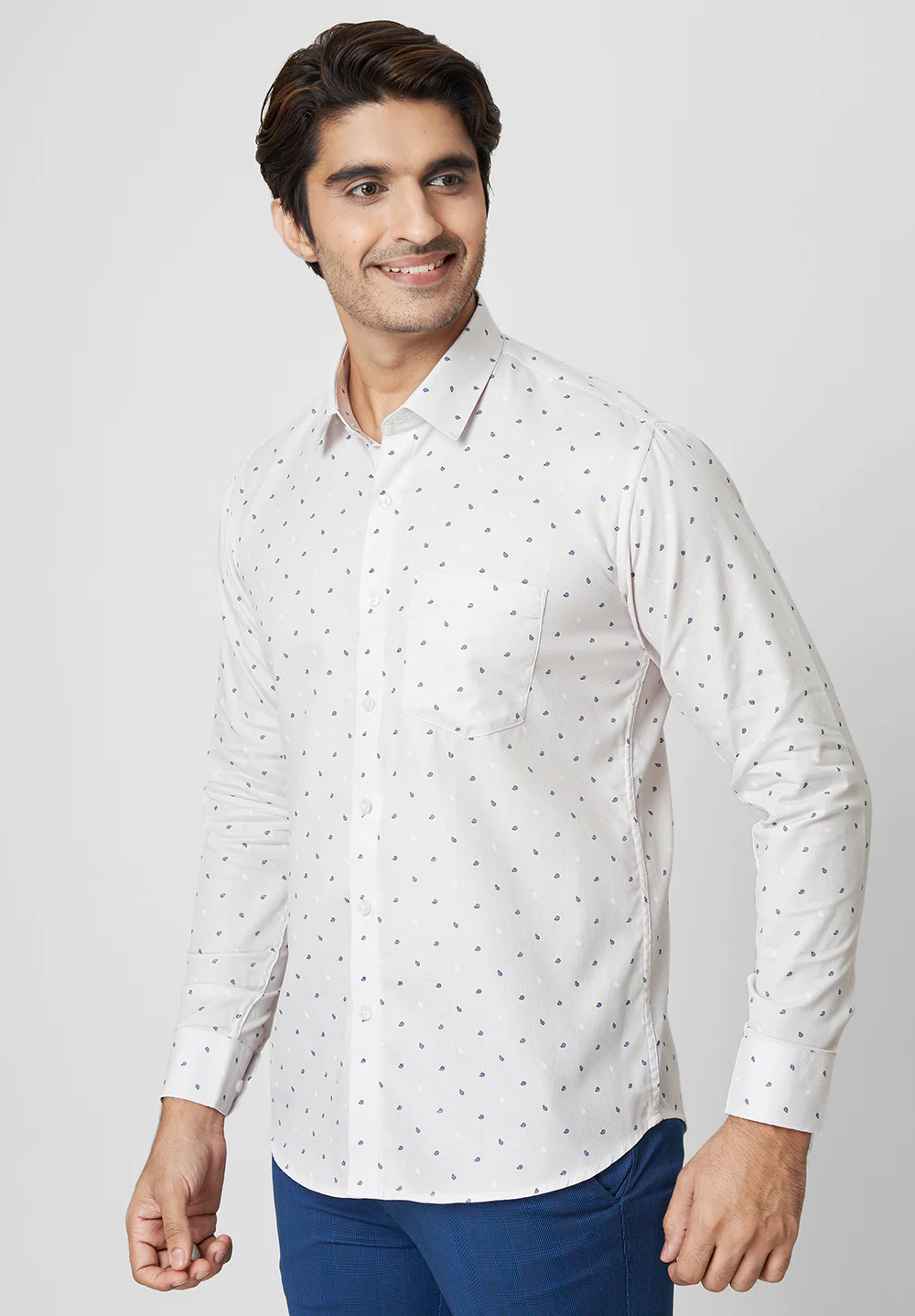 Men Beige Slim Fit Formal Shirt - Image 5