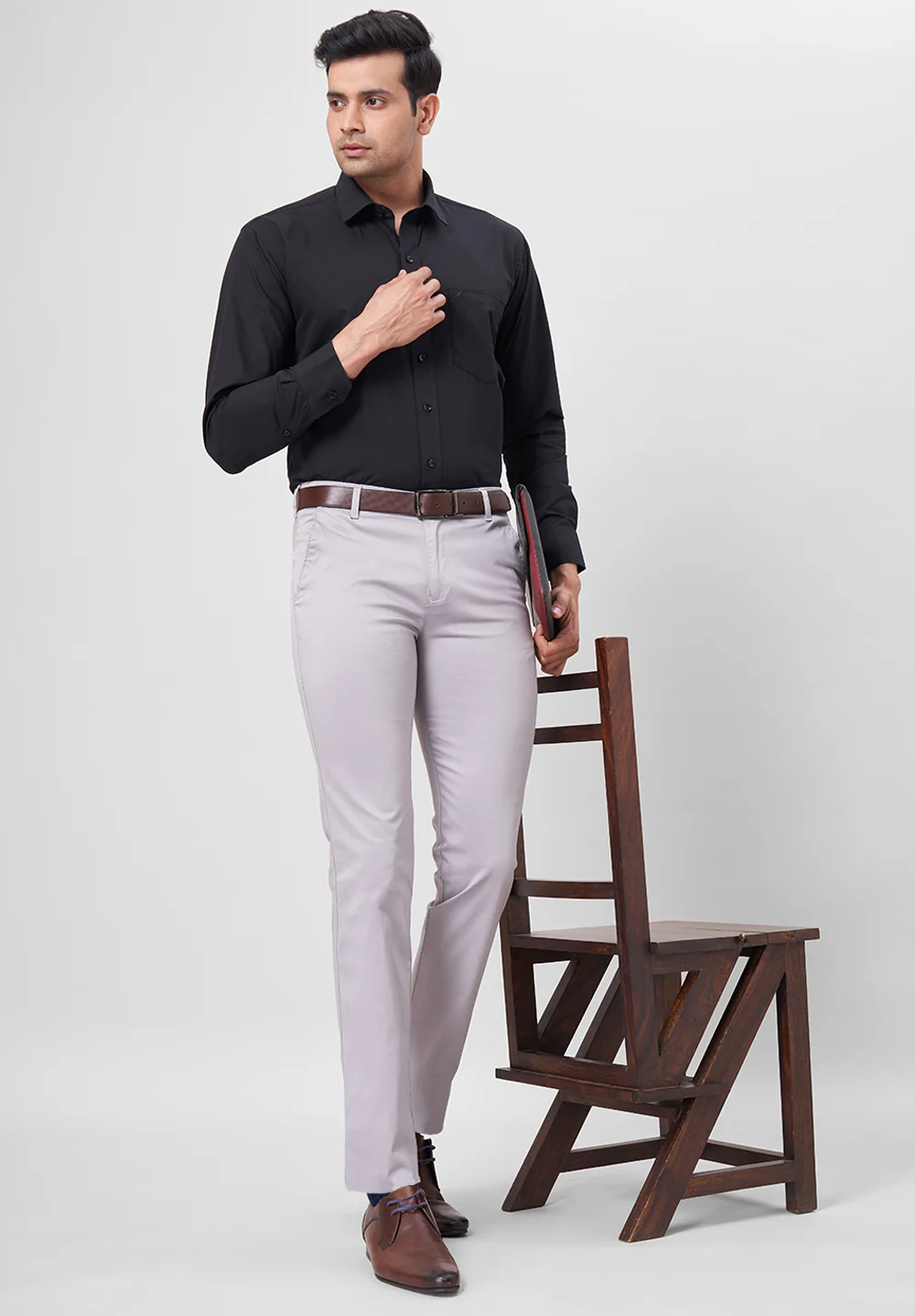 Men Black Regular Fit Formal Shirt - Image 4