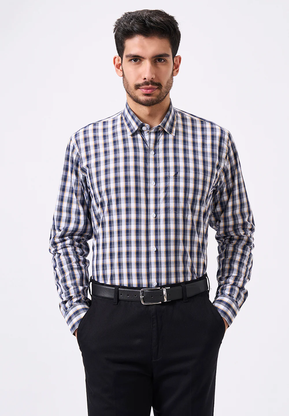 Men Black Slim Fit Formal Shirt