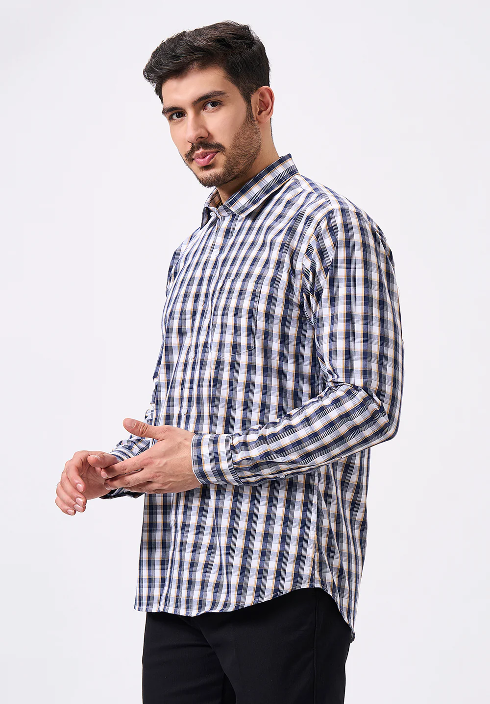 Men Black Slim Fit Formal Shirt - Image 2
