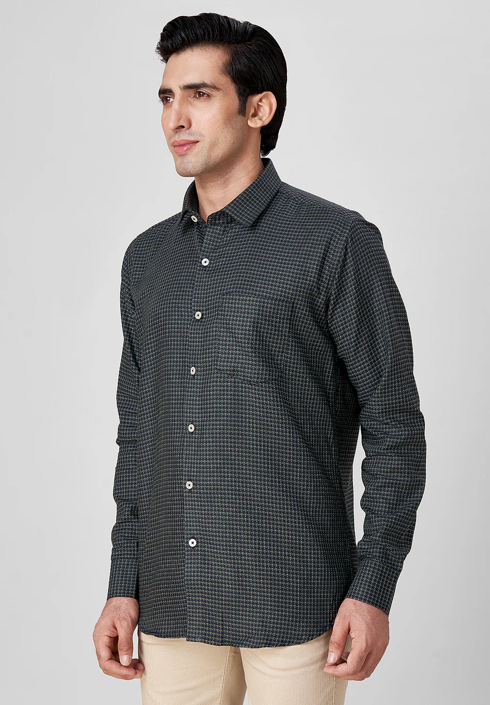 Men Black Slim Fit Formal Shirt - Image 3