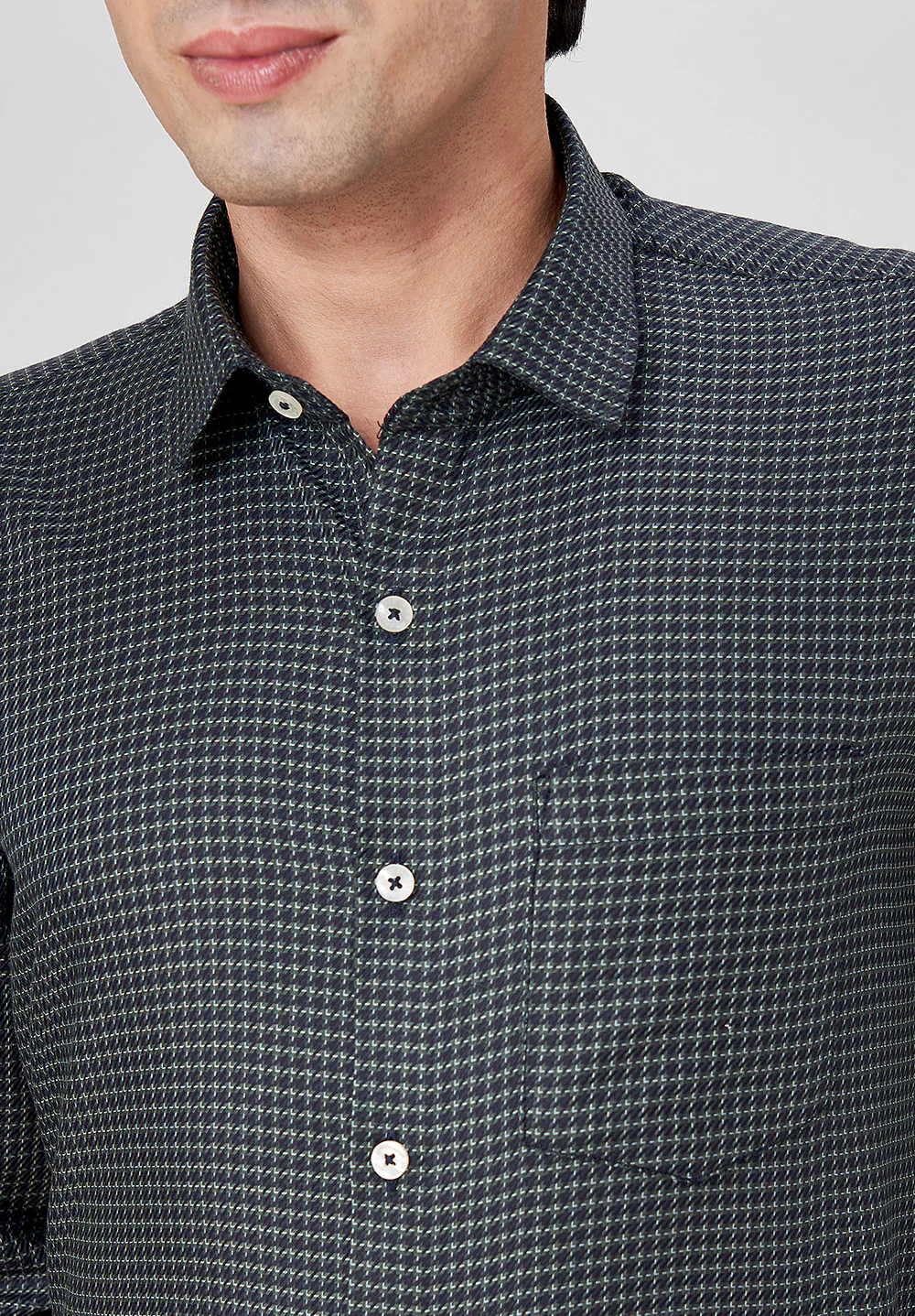 Men Black Slim Fit Formal Shirt - Image 5