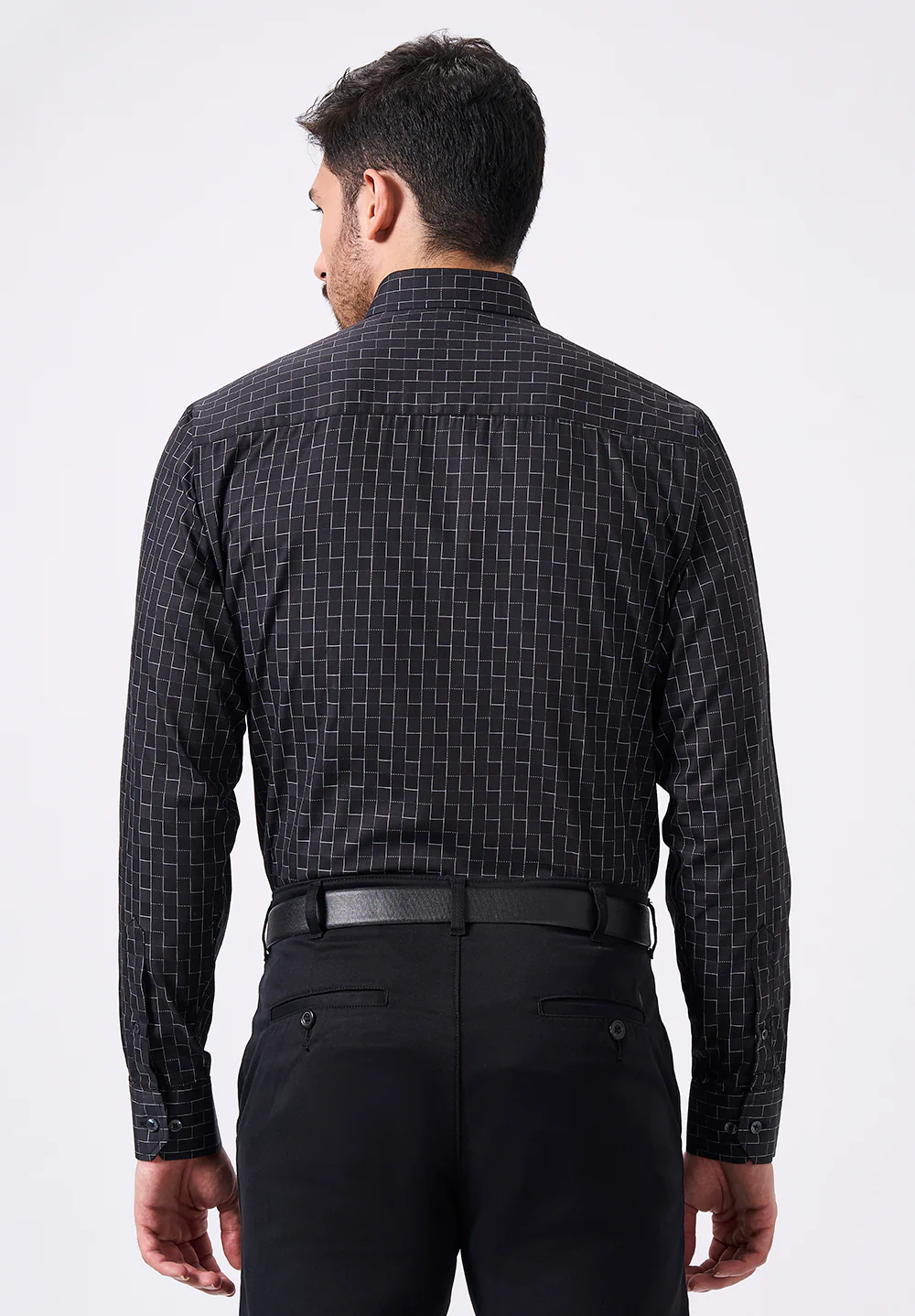 Men Black Slim Fit Formal Shirt - Image 2