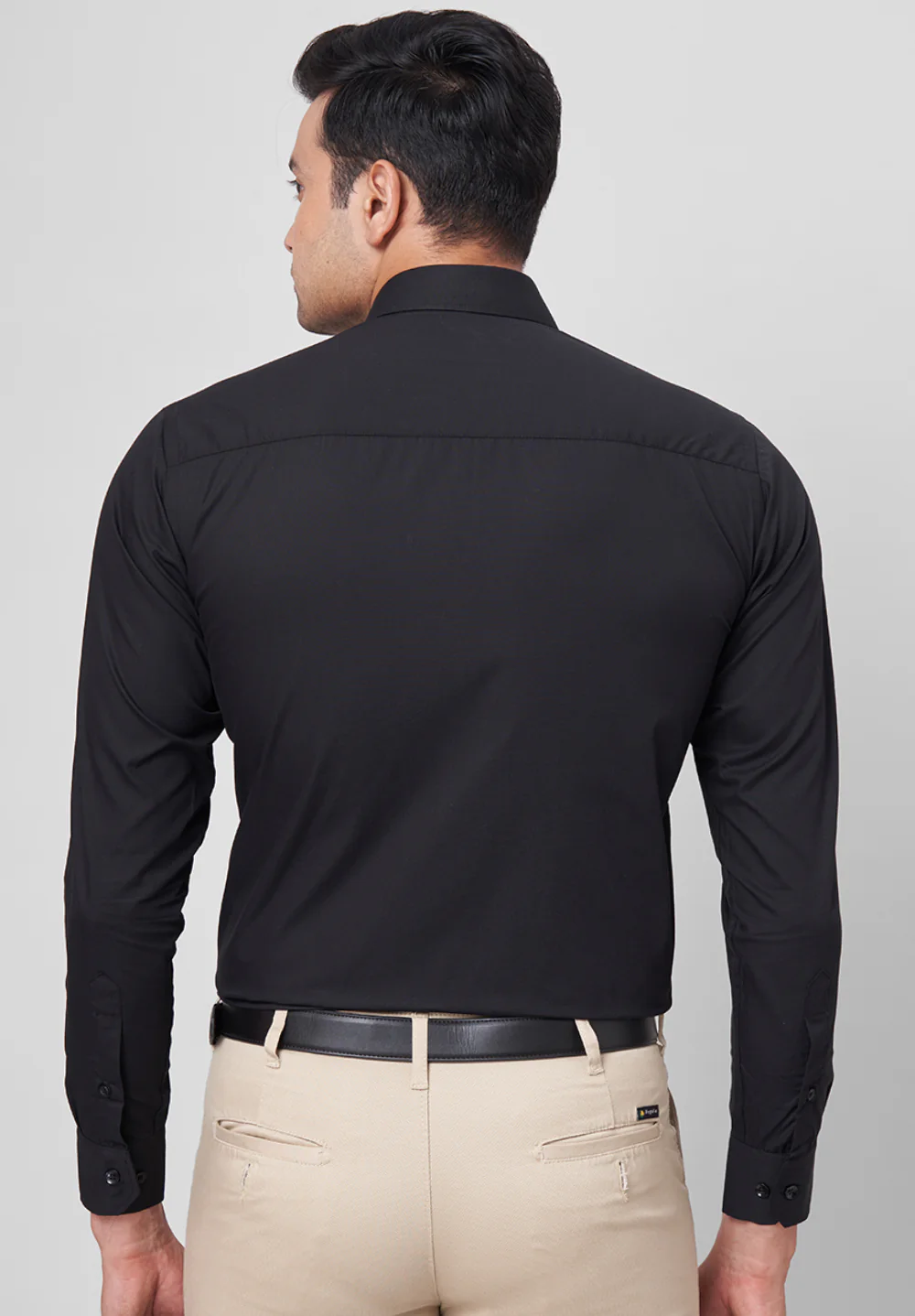 Men Black Slim Fit Formal Shirt - Image 2