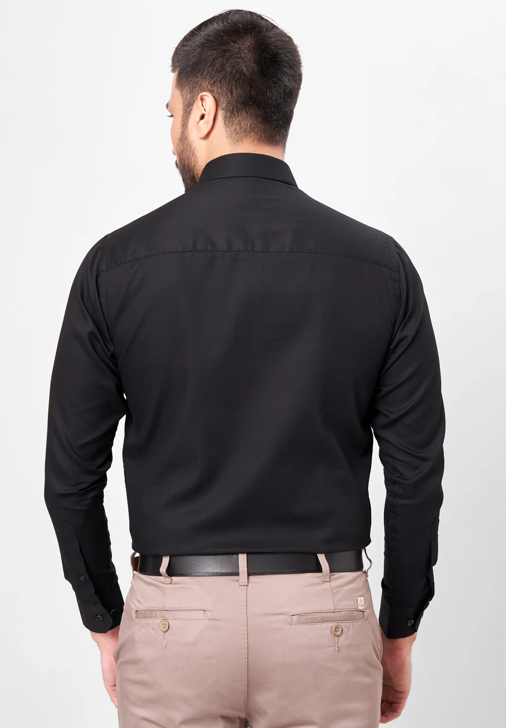 Men Black Slim Fit Formal Shirt - Image 2