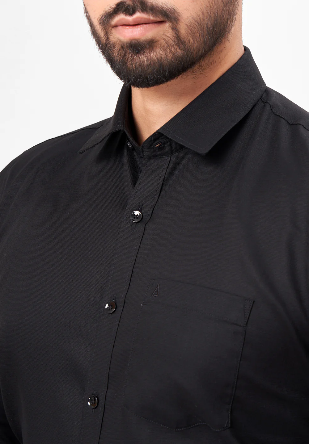 Men Black Slim Fit Formal Shirt - Image 3