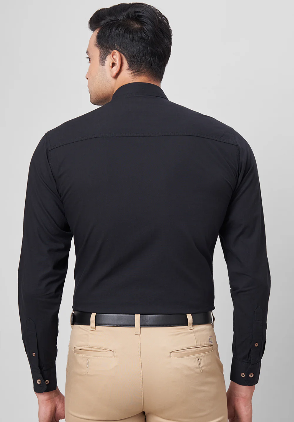 Men Black Slim Fit Formal Shirt - Image 2